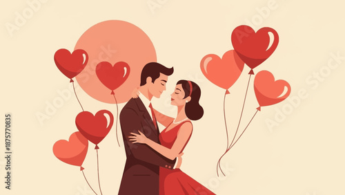 A heartwarming Valentine's Day celebration capturing the tender essence of eternal love and profound romance