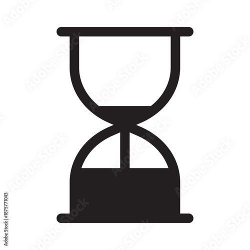 Black Hourglass Icon Timeless Symbol of Passing Time Countdown Patience Future Deadline Measurement Elapsed Minutes