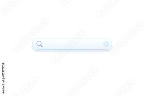 Search bar graphic element on transparent background for UI design.