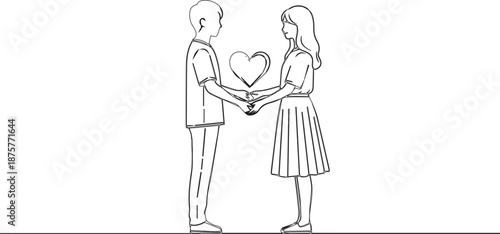 A heartwarming illustration of a young couple sharing a moment of love and connection.