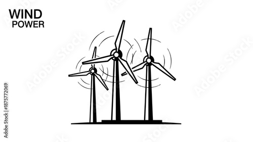 Wind turbines generating renewable energy in a sustainable farm.