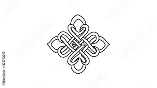 Intricate Celtic Knotwork Design Element.