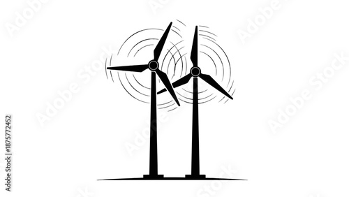 Wind turbines generating renewable energy.