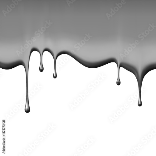 Abstract metallic liquid effect on a white background.