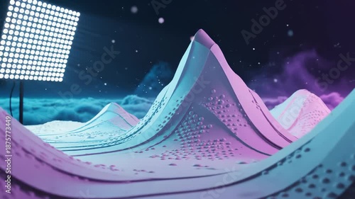 Abstract Mountain Range Landscape With Lighting Panel