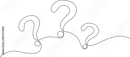 Three question marks on curved lines Vector