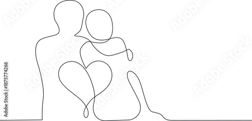 Mother and child embrace Vector
