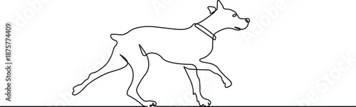 Running dog silhouette Vector