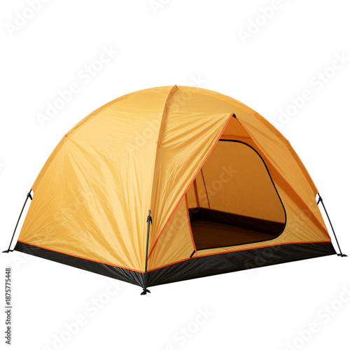 Bright Yellow Tent on a White Background