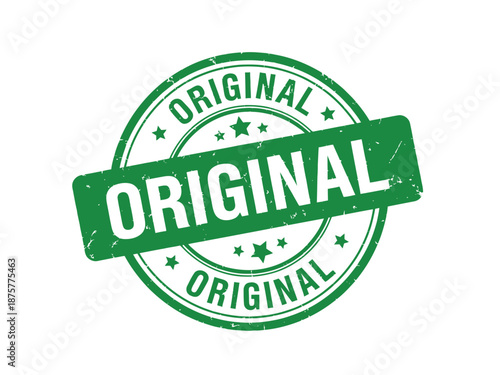 Green original stamp logo with white text