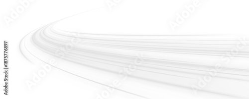 White luminous light lines twist into an abstract rotating spiral. Glowing curves create a clean futuristic motion effect. Vector illustration with minimal design and soft white glow.