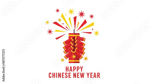 Vibrant chinese new year illustration with fireworks and red envelopes celebrating prosperity and good fortune