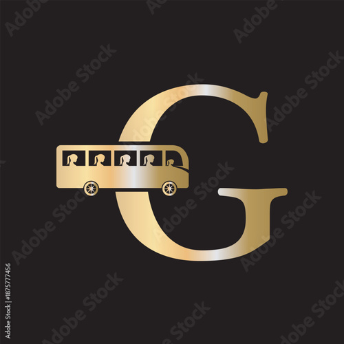 Initial Bus Travel Logo Combine With Letter G Vector Template
