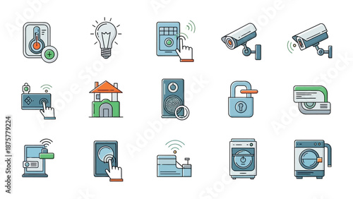 A modern and colorful icon set representing e-commerce, online shopping, and digital retail experiences. This collection includes shopping carts, credit cards, mobile payments, delivery boxes, and onl