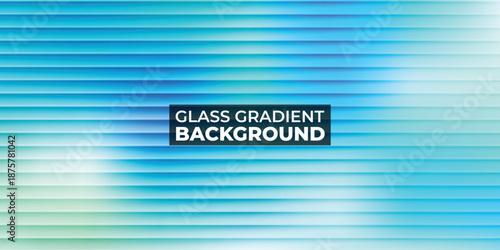 Abstract Blue Glass Gradient Background with Horizontal Lines and Soft Light Leaks