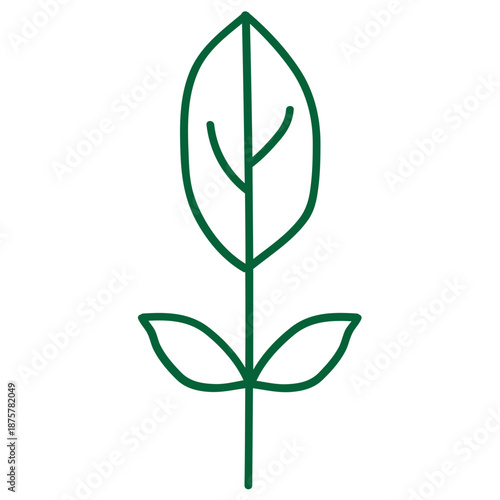 A natural green eco concept illustration featuring a fresh sprout with leaves growing from a tree branch as a symbol of life and environmental growth
