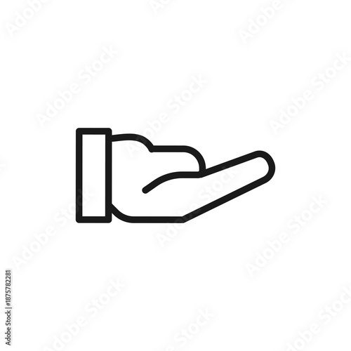 Open Hand Gesture Line Icon in Outline Style Vector Illustration Flat Design