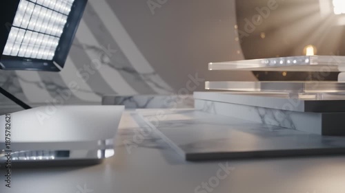 Abstract Background With Marble Texture and Platform