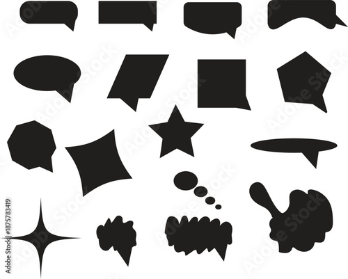 A vector illustration of a set of black vintage hats in silhouette style