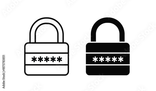 Two padlocks with password slots in black and white
