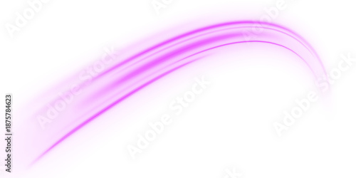 Neon pink and purple laser speed lines twist across a futuristic city road. Glowing red trails, energy waves swirl with dynamic motion, highlighting traffic flow. Futuristic vector illustration PNG.