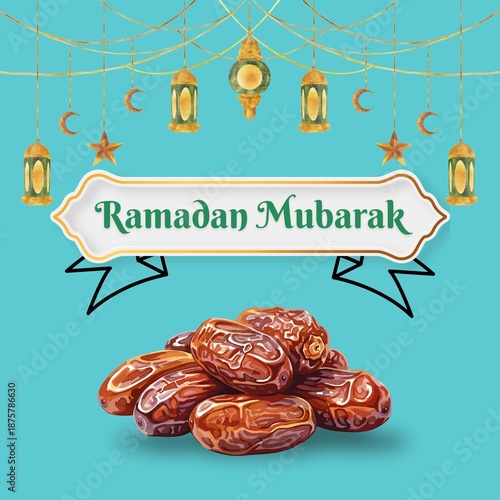 Ramadan Kareem 2026 Social Media Post Square Floral Islamic Pattern