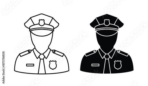 Two police officers in different colors