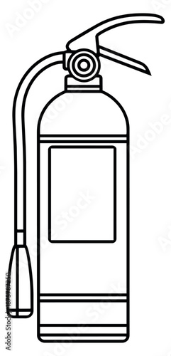 Line art illustration of a fire extinguisher depicting a fire safety device for general protection