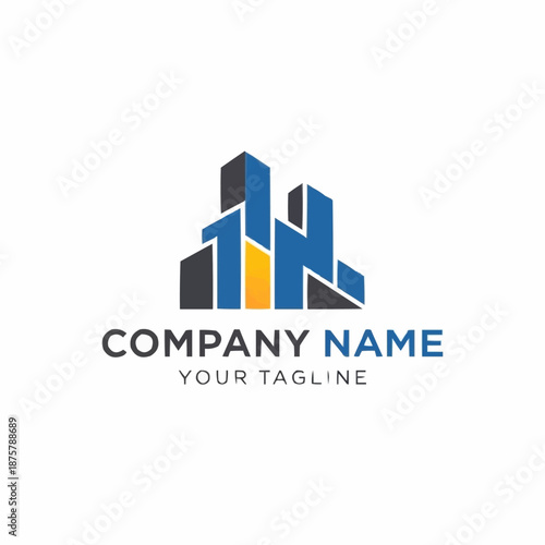 Modern abstract building logo design for real estate company.