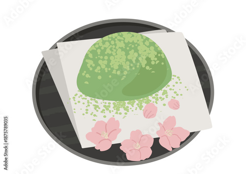 お皿にのったうぐいす餅