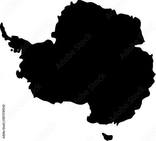 Antarctica Silhouette — Minimal Black Vector Map