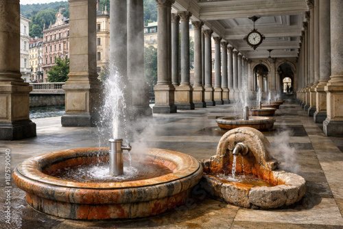 Termal mineral spring in Karlovy Vary. Czech Republic