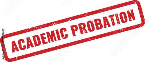 Red Academic Probation Stamp for Student Files