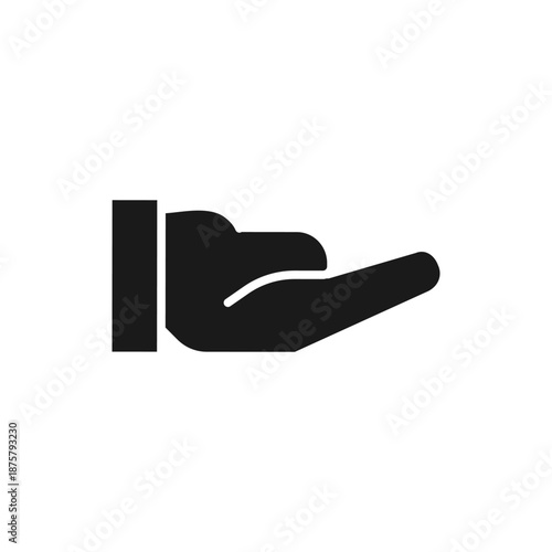 Open Hand Gesture Icon In Silhouette Style Vector Illustration Flat Design