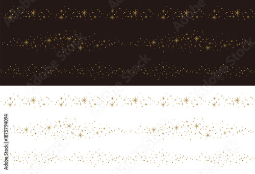 キラキラ装飾ラインのシームレスエンドレスセット 背景対応3種