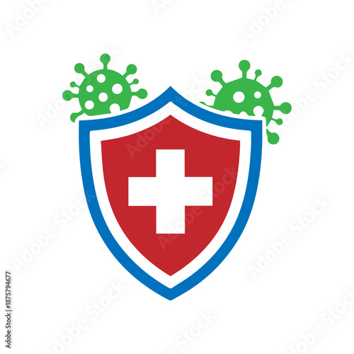 minimalist virus protection shield icon.