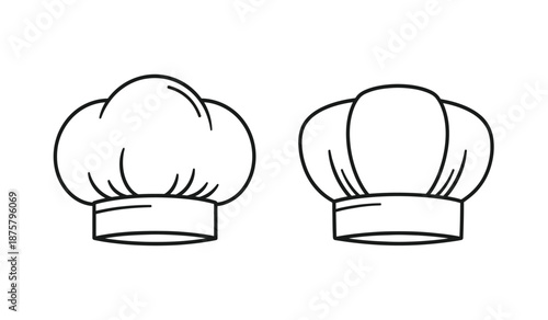 Two black line art chef hats with
