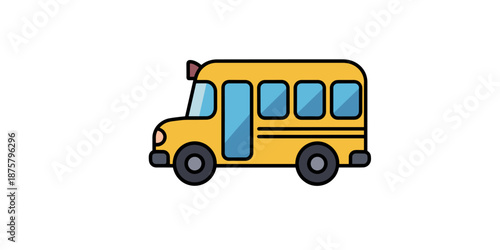 Yellow school bus driving to educational destinations