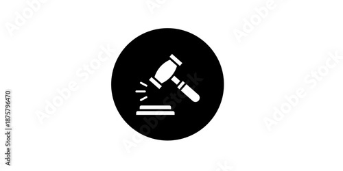 Judge gavel on sound block in black and white