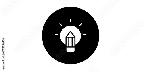 Creative idea concept with light bulb icon on white background