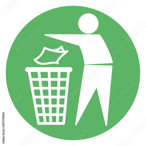 tidy man please don't litter symbol icon sign vector