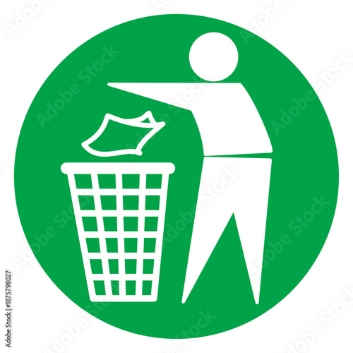 tidy man please don't litter symbol icon sign vector
