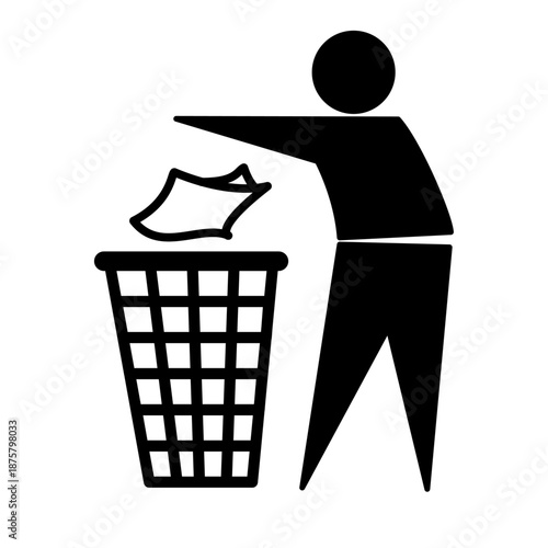 tidy man please don't litter symbol icon sign vector