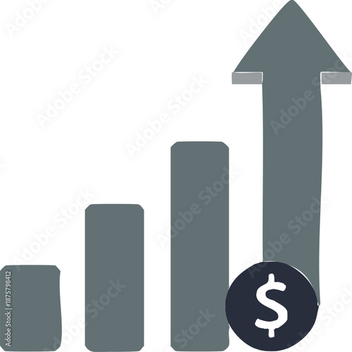 Inflation Growth Chart with Dollar Symbol – Financial Increase Vector