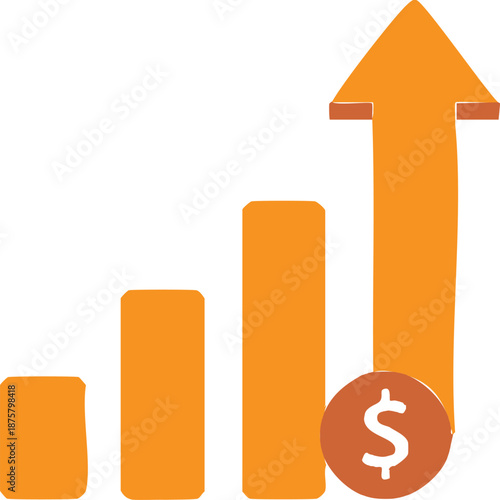 Inflation Growth Chart with Dollar Symbol – Financial Increase Vector
