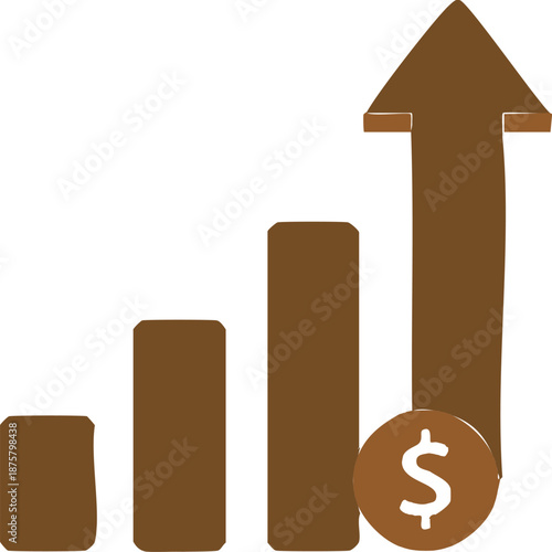 Inflation Growth Chart with Dollar Symbol – Financial Increase Vector