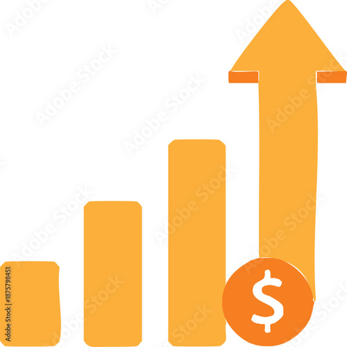 Inflation Growth Chart with Dollar Symbol – Financial Increase Vector
