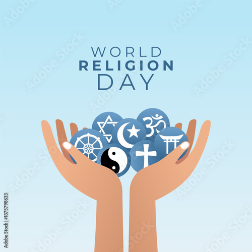 Vector graphic of World Religion Day for World Religion Day celebration.