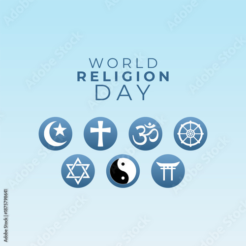 Vector graphic of World Religion Day for World Religion Day celebration.