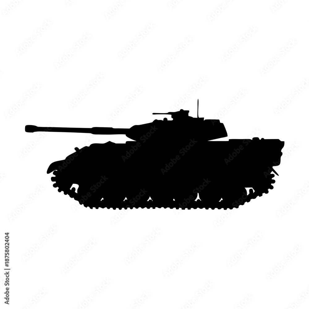 Fototapeta premium Silhouette of military tank vector illustration for army vehicle and war machine design needs